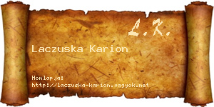 Laczuska Karion névjegykártya